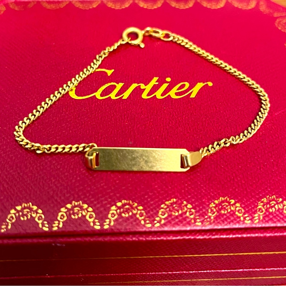Bracelet ID yellow gold 750 solid gold
